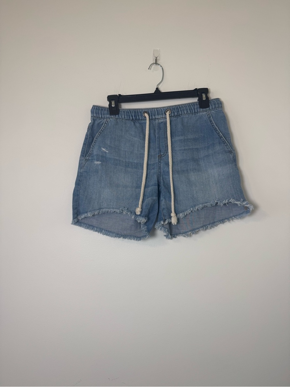 Aerie Denim Pull On Drawstring Shorts Light Wash Size S